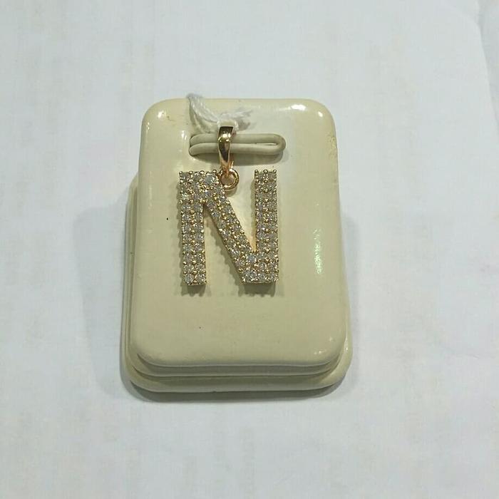 Liontin Huruf N Emas Kuning 700