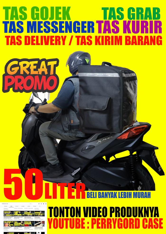 MESSENGER BAG TAS DELIVERY Delivery Makanan WARNA HITAM 50 liter