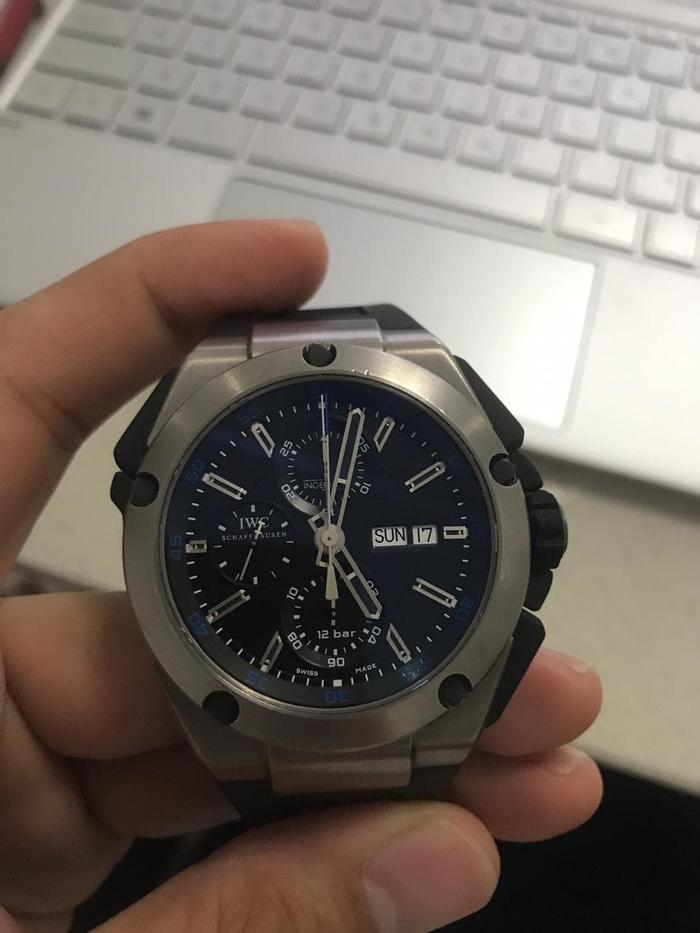 IWC Schaffhausen Ingenieur Split Chronograph Titanium Blue Dial