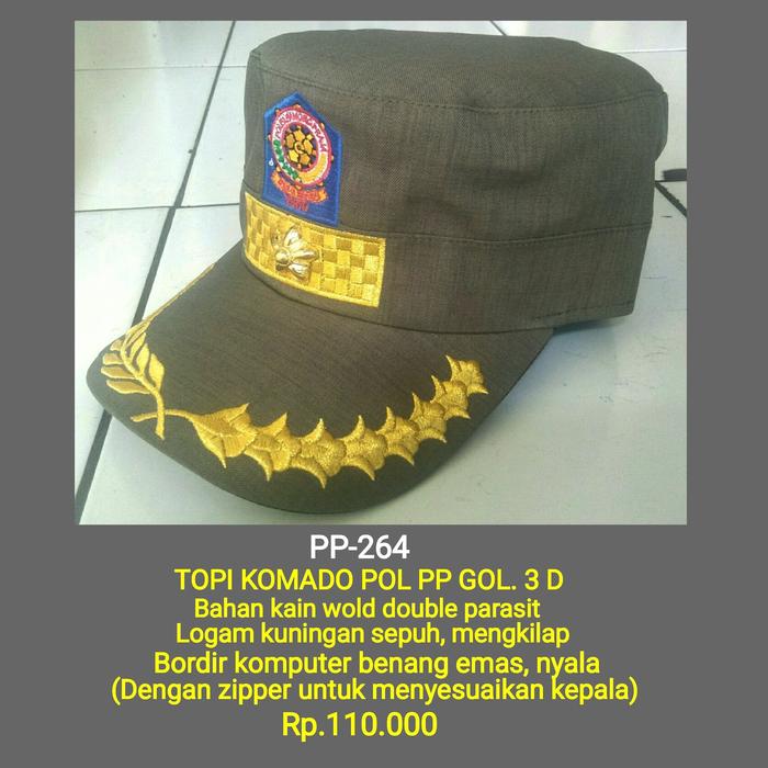 topi komando pol pp golongan 3 d warna coklat
