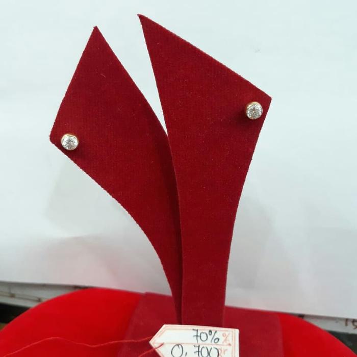 GW88L379L GIWANG ANTING EMAS PERMATA SIMPLE POLOS BULAT FASHION WANITA