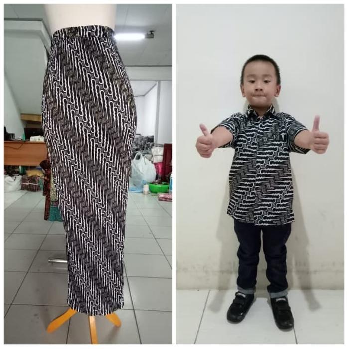 couple rok instan plisket jumbo purnamasari kombi kemeja batik anak