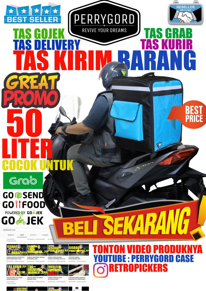 TAS OJEK ONLINE TAS OJEK ONLINE pizza 50 LITER WARNA BIRU