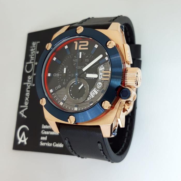 Jam Tangan Pria Alexandre Christie AC 6456 MC Black Rosegold