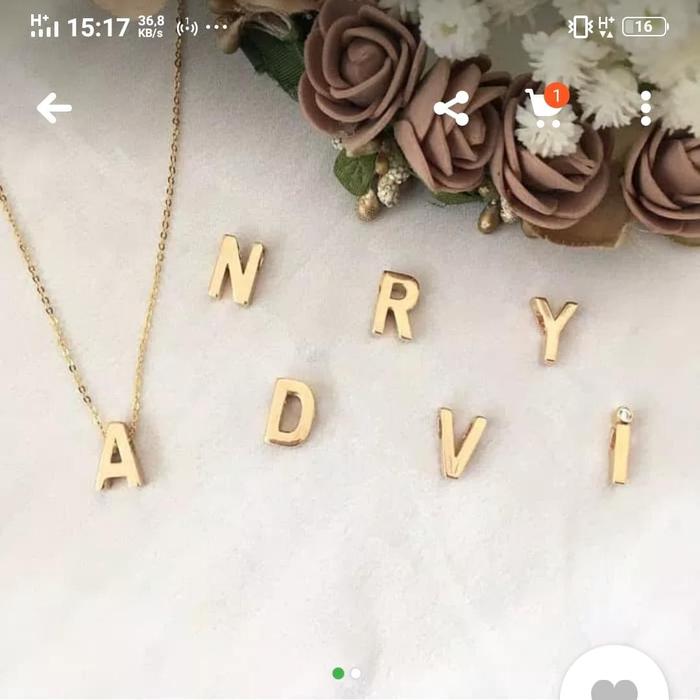 Liontin Emas Asli Huruf M Custom Emas Asli/ Hanya Liontin