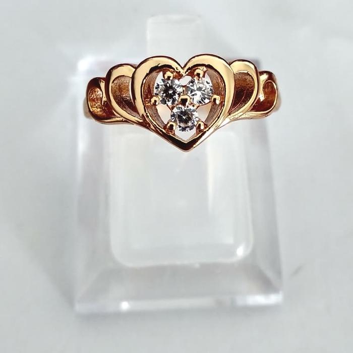 Cincin xuping asli wanita model hati mata putih