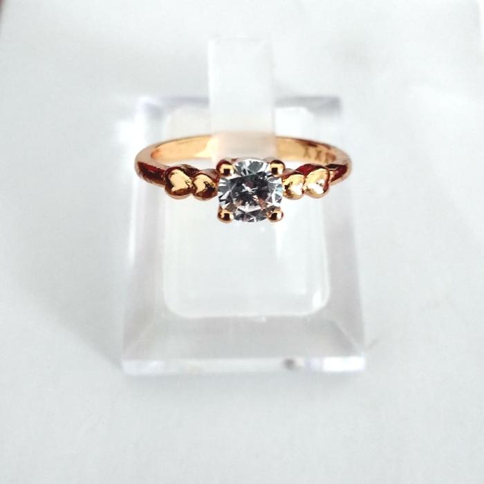 Cincin xuping wanita asli hati mata putih