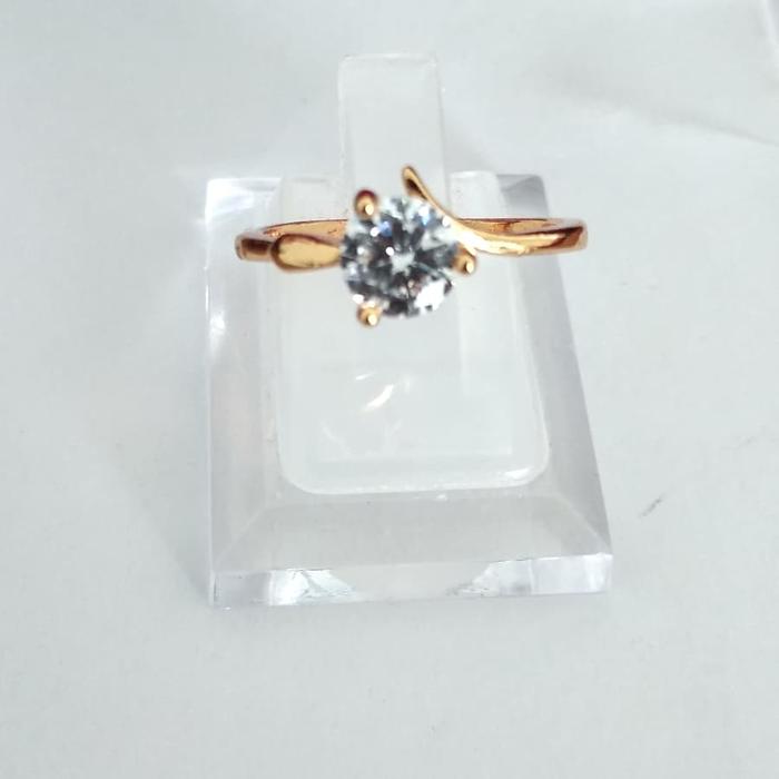 Cincin xuping wanita asli kuning mata putih