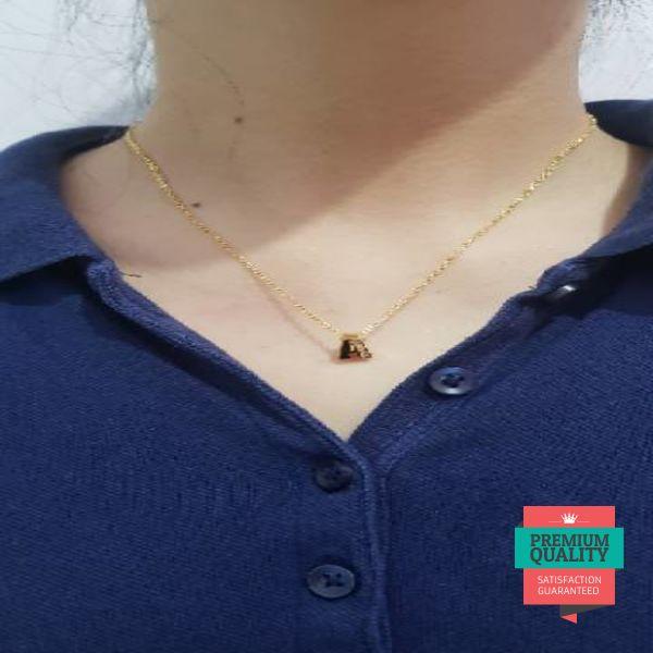 Terlaris terbaru....kalung nagita huruf a model ubs alpha blink gold