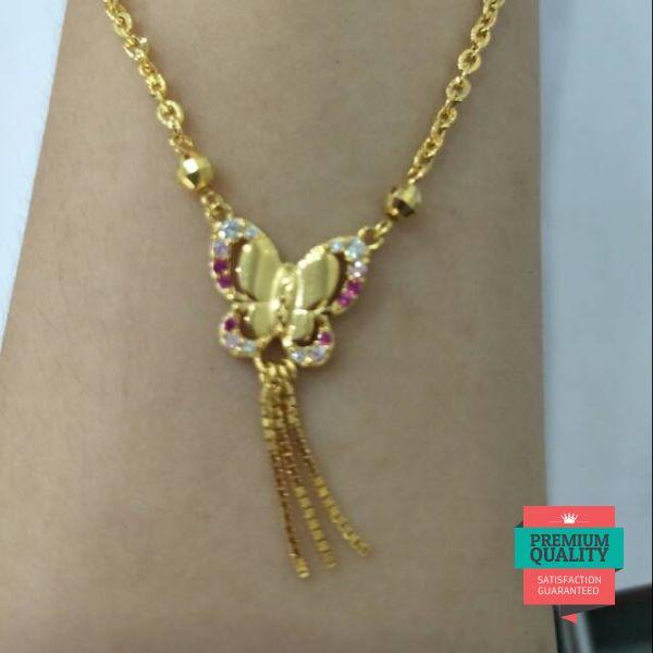 Terlaris Kalung emas asli kadar 875 model kupu ubs Elegan