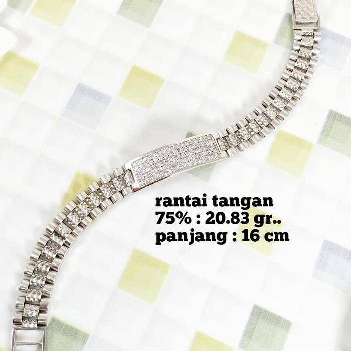 Rantai Tangan Emas / Mas Putih 75% Berat 20.830 Gram Panjang 16Cm..