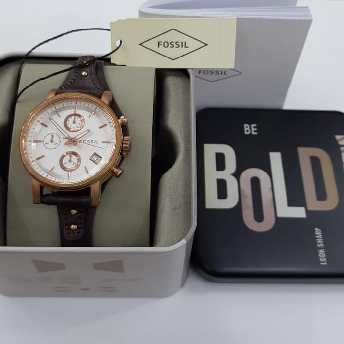 Jam Tangan Wanita Merk Fossil Boy Friend FullSet Box Original BM