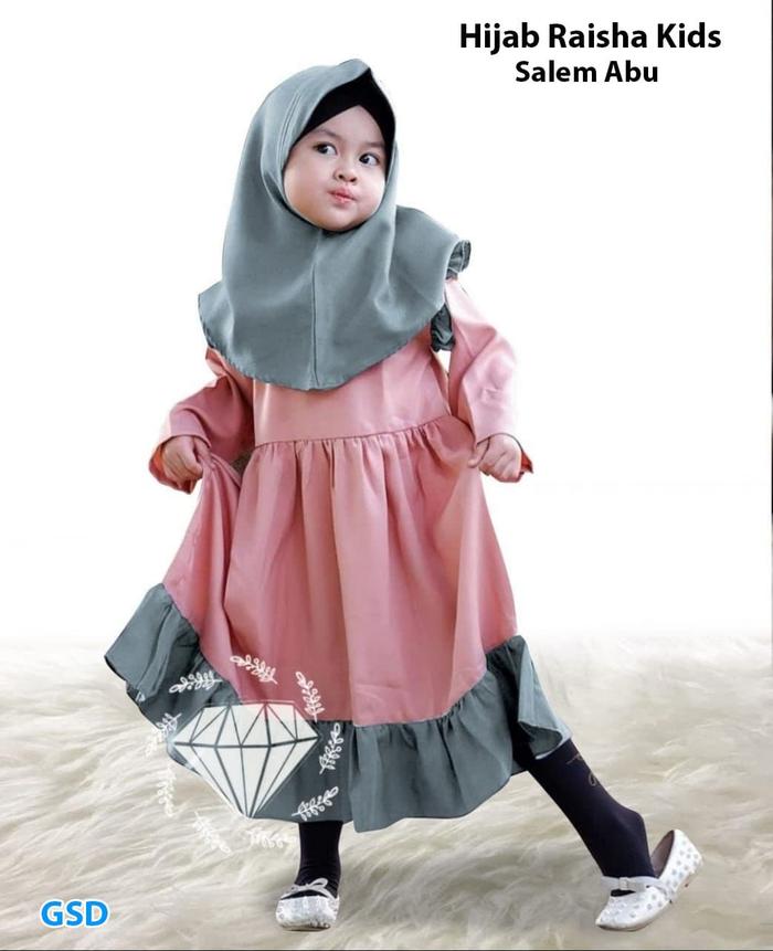 Hijab Raisha kids/gamis anak/hijab maxi anak/terusan maxi anak