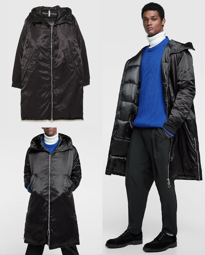 ZARA Men Oversized Puffer Coat Jacket Mantel Jaket Bomber Trench Parka