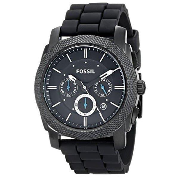 Fossil Machine Chronograph Black Silicone Strap - FS4487