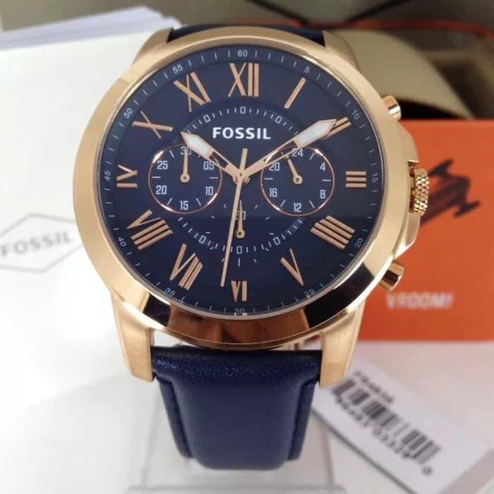 Jam Tangan Pria Fossil FS4835 & FS 4835 Navy Original Baterai Fullset