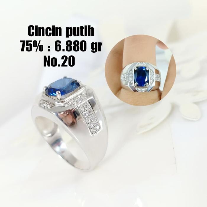 Cincin Pria Emas / Mas Putih 75% Berrat 6.880 Gram No.20..