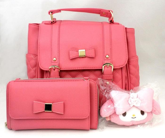 [Lizmelo] My Melody X LIZ LISA Lizmelo Pink Backpack Purse Mascot Set