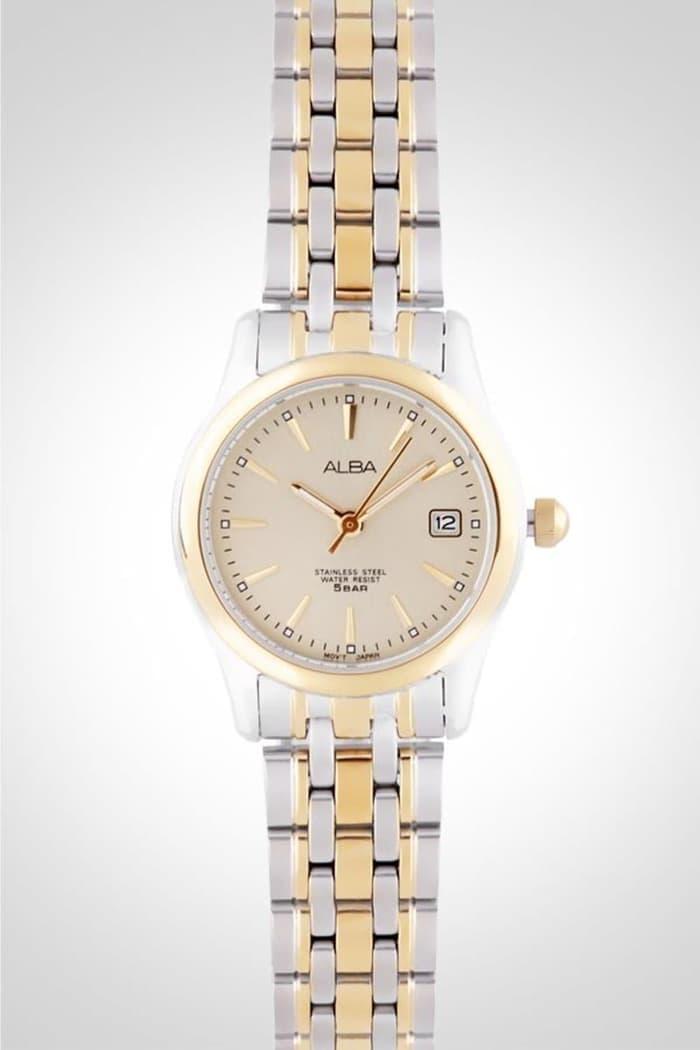 Alba AXT852X1 Jam Tangan Wanita Analog Kuarsa 25mm Baja Tahan Karat Dua Warna
