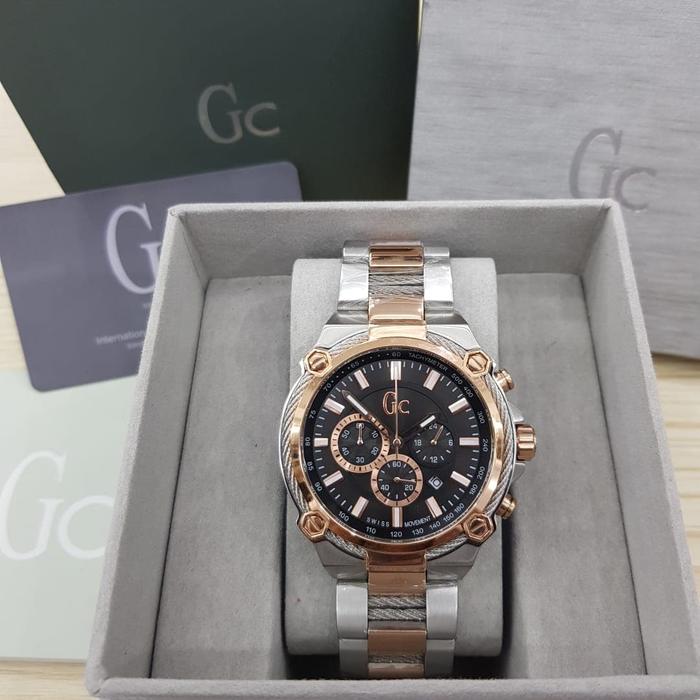 Jam Tangan Pria GC Guess Collection Y2400 Cablehic Steel Combi Ori BM