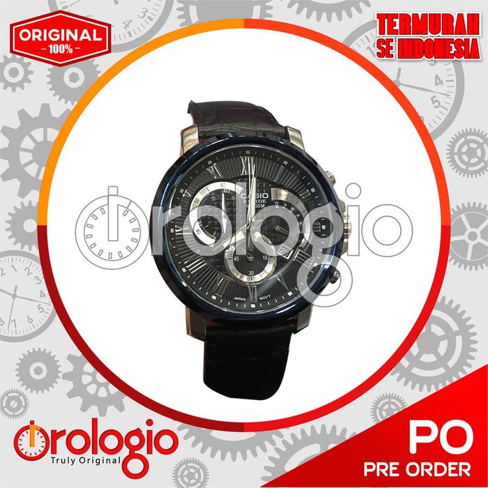 Jam Tangan Casio Beside BEM-520BUL-1AV Black Leather