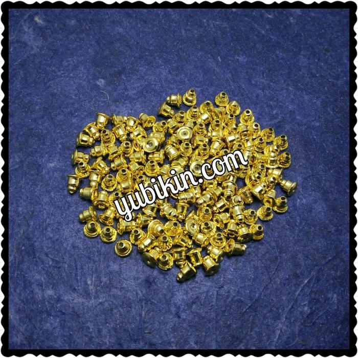 144 Piece Penahan Anting Besi Emas Pantat Anting Bahan Aksesoris