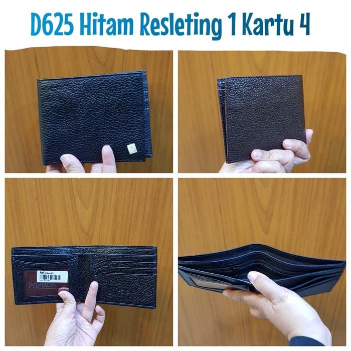 Dompet Kulit Papillon Original D625 Hitam Cowok Pria