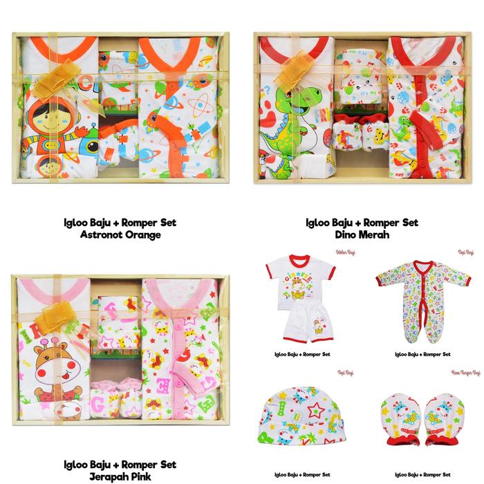 IGLOO ROMPER SET - IGLOO BAJU BAYI SET - BABY GIFT SET / JUMPER