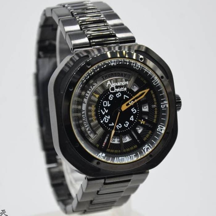 Alexandre Christie AC 3035 Pria Fullblack Black Hitam Original Garansi