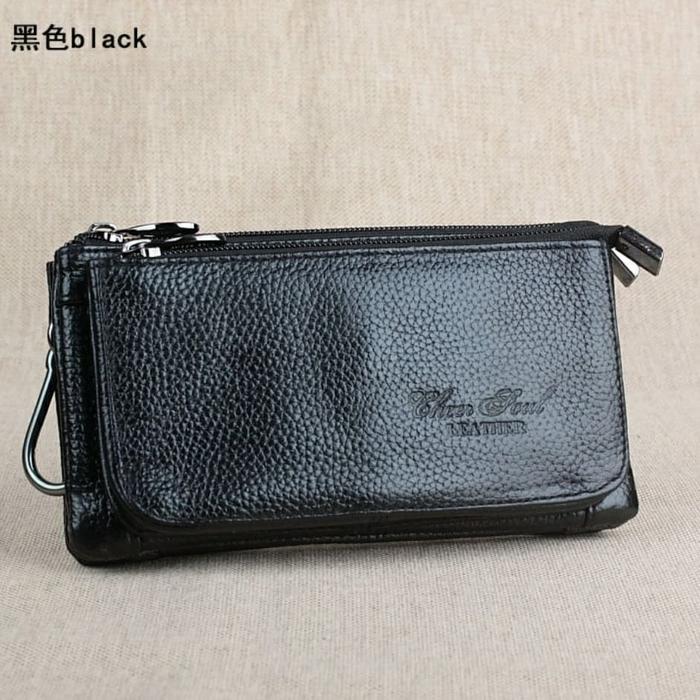 Cheersoul Dompet HP Panjang 18cm Kulit Asli Model Tidur Fungsi Gesper & Cantolin Cocok untuk HP 5,5i