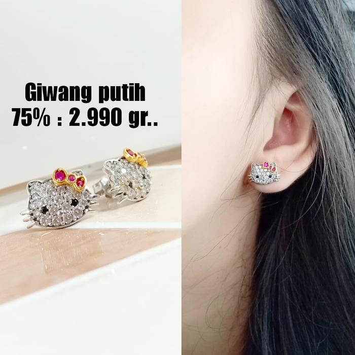 Anting Emas / Mas Putih 75% Berat 2.990 Gram..