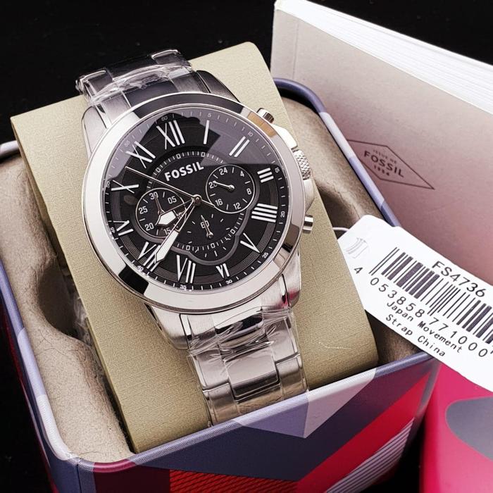 Jam Tangan Pria Merek Fossil FS 4736 & FS4736 Stainless Original 45mm