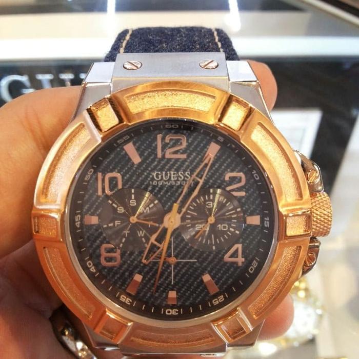 Jam Tangan Pria Guess W1058G1 Leather Jeans