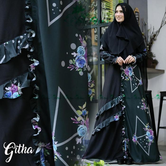 Gamis Syari Cerruty mix Jersey Githa Ori Brand by Be Glow