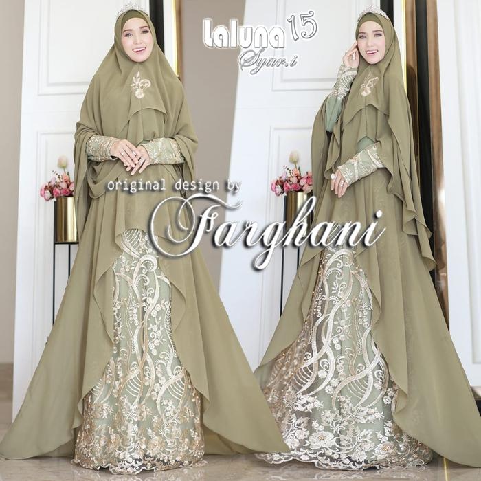 Gamis Syari Brokat Laluna 15 by Farghani. Dress Pesta. Gaun Pengantin