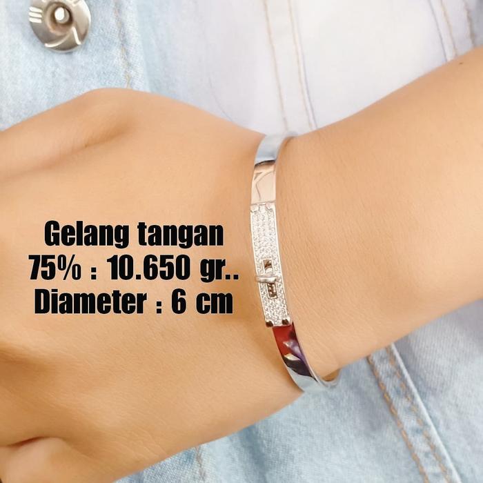 Gelang Tangan Emas / Mas Putih 75% Berat 10.650 Gram Diameter 6Cm..