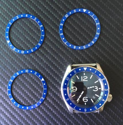 SKX Aluminium Flat Bezel Insert 12 Hour Blue Silver (CT612)
