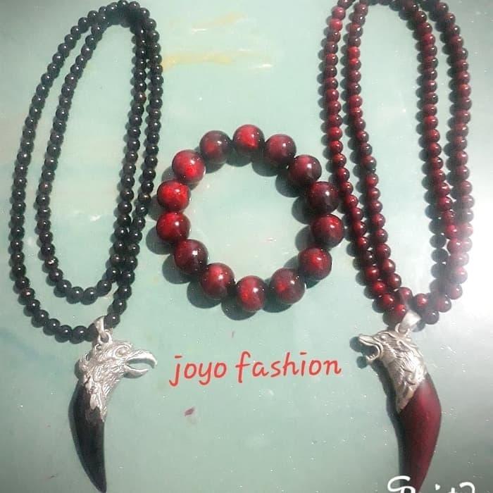 Kalung Tasbih Gelang Akar Bahar liontin TARING