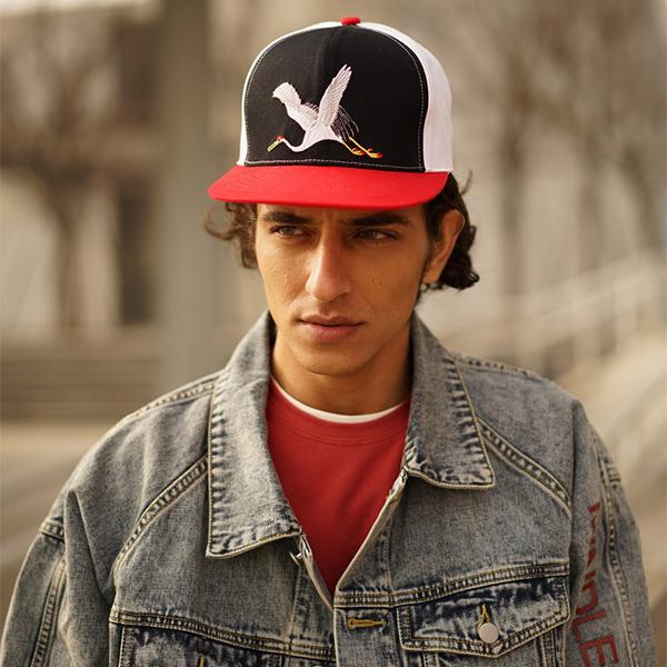 NUZADA Unisex Red-crowned Crane Printing Baseball Caps