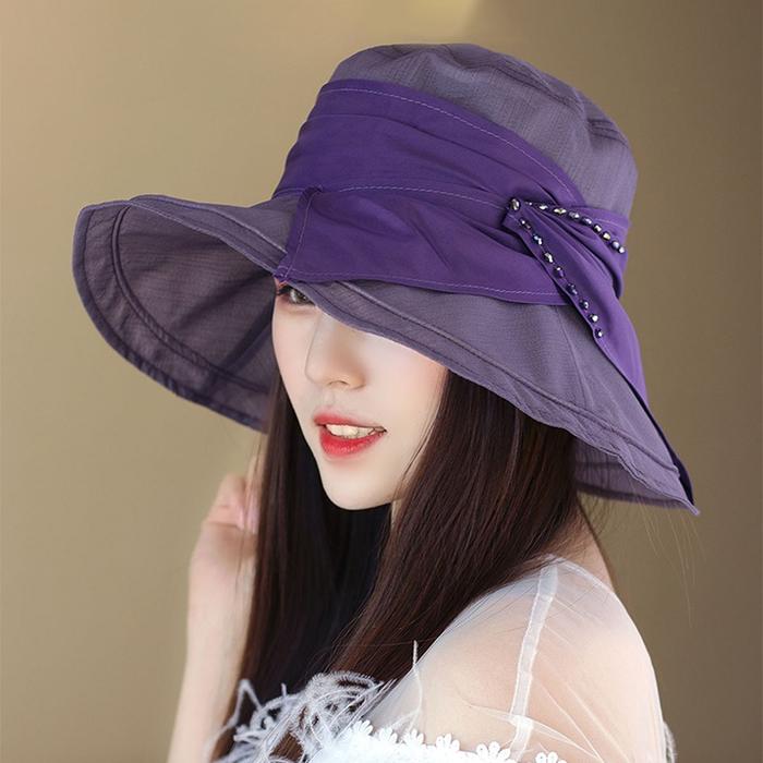 Women Summer Polyester Transparent Gauze Bucket Hat UV Visor