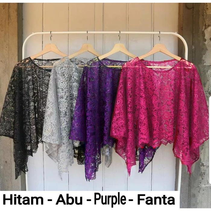 Cape outer brokat polos