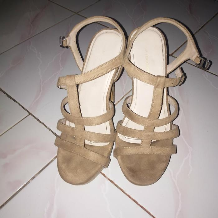 heels import coklat strap tali preloved