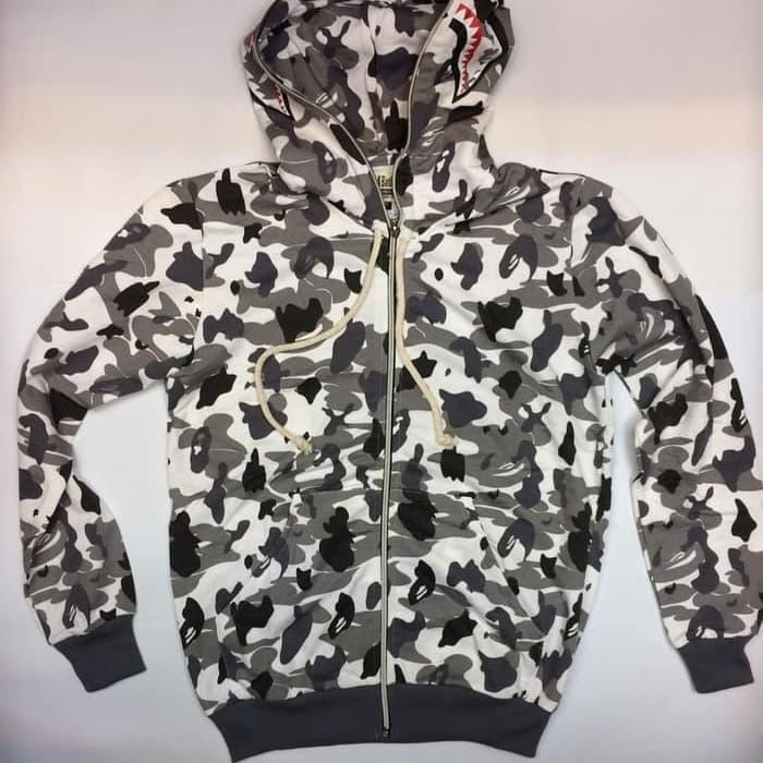 Jaket Hoodie Bape Army Camo , Shark Bathing .. Full Zipper