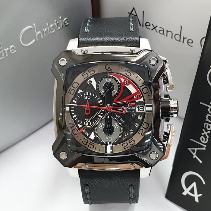 Jam Tangan Pria Alexandre Christie AC 3038 Silver Black Original