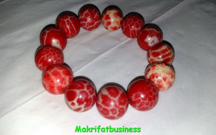 Jual Produk Baru Gelang BATU CORAL PETIR MERAH 14 mm