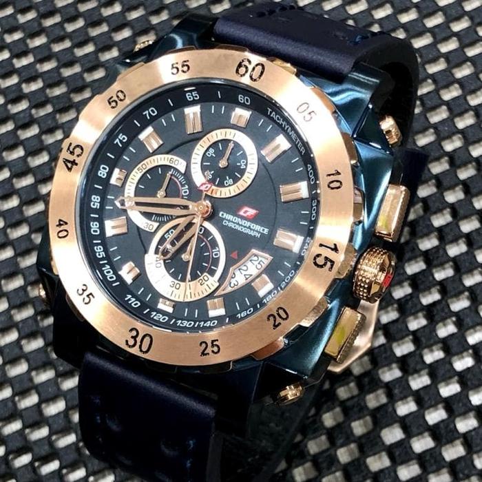 Jam Tangan Pria Merek ChronoForce CF5221G Case Rosegold Original Resmi