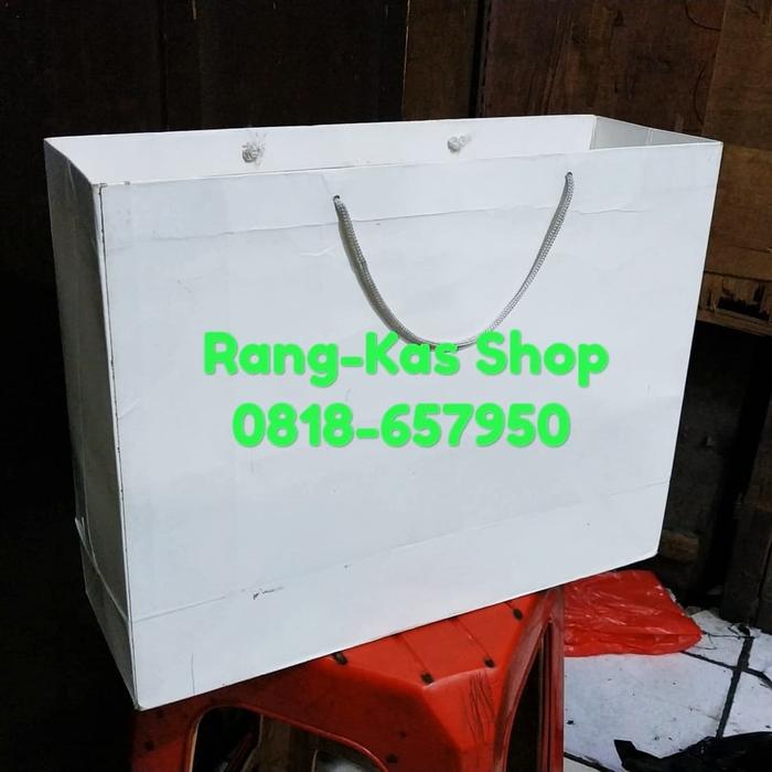 Paperbag PUTIH Landscape JUMBO karton Duplex Laminating Glossy