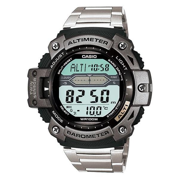 Casio Digital Jam Tangan Pria Silver Rantai SGW-300HD-1A Original