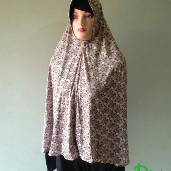 Jilbab instan jersey motif bunga kecil bergo kerudung hijab syar'i