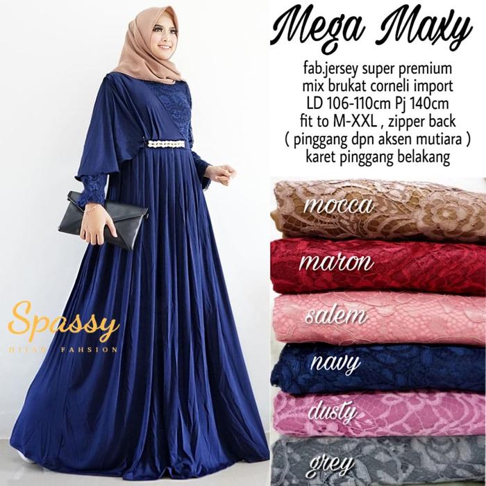BAJU GAMIS WANITA MEGA MAXY DRES PESTA CANTIK MODERN ORI SPASY
